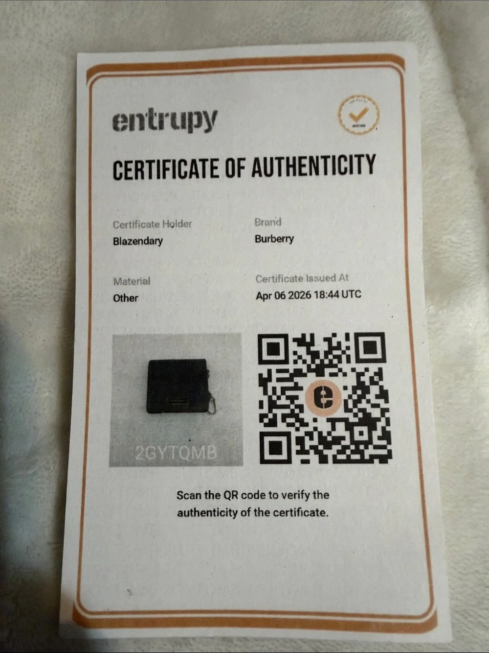 Burberry Black Leather Chain Card Holder Wallet
